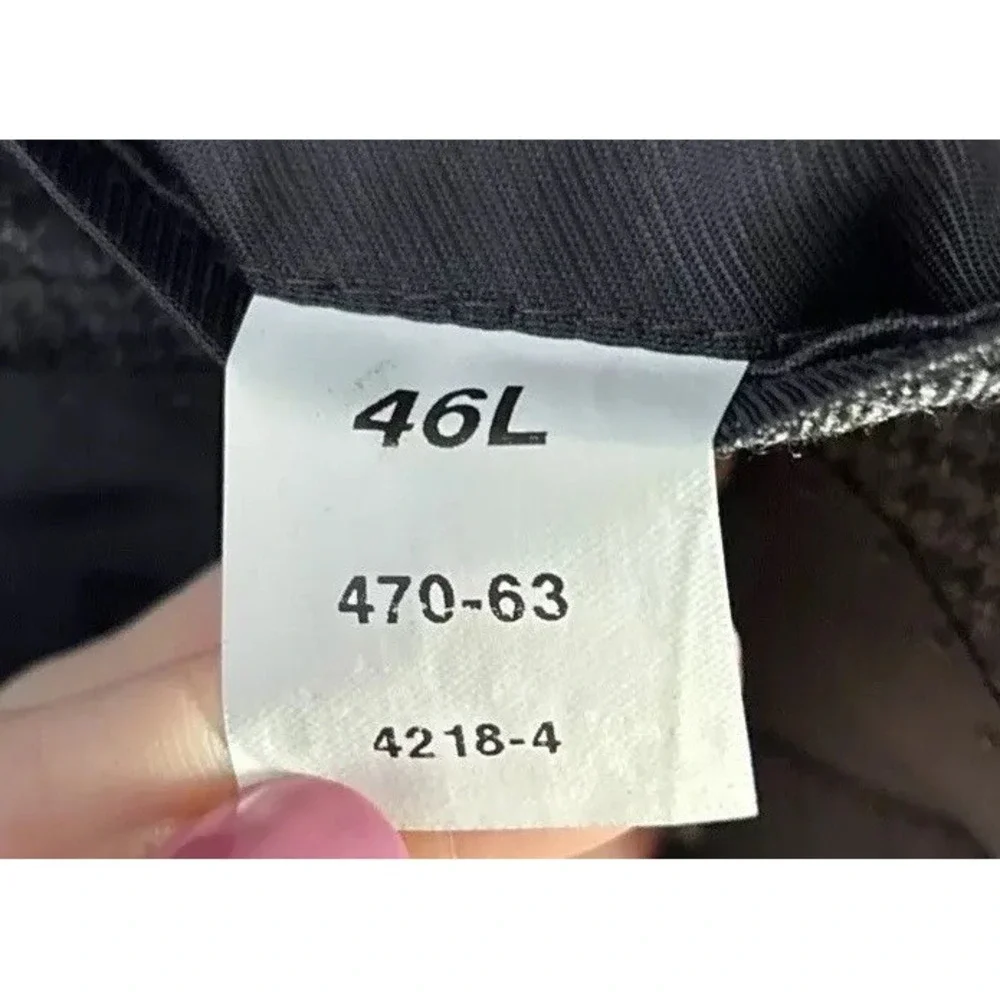 Stafford Executive Blazer 46L Charcoal Gray Wool‎ Sport Coat Subtle Check Plaid